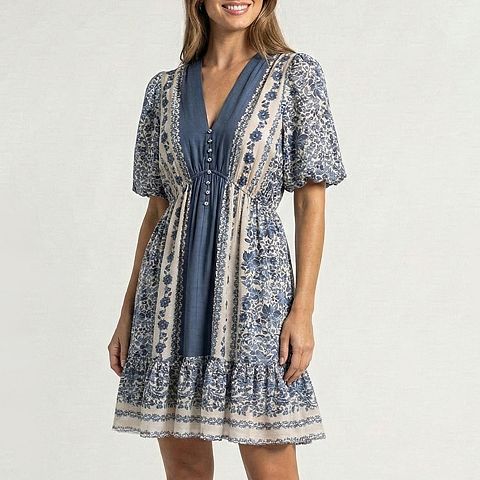 Женские платья Taylor Women's Taylor Puff Sleeve V-Neck Mini Dress