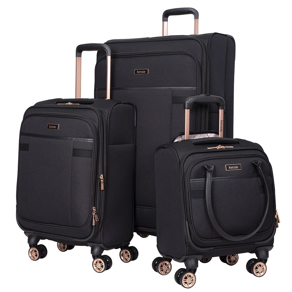 Kensie Hudson 3-piece Expandable Rolling Softside Luggage Set