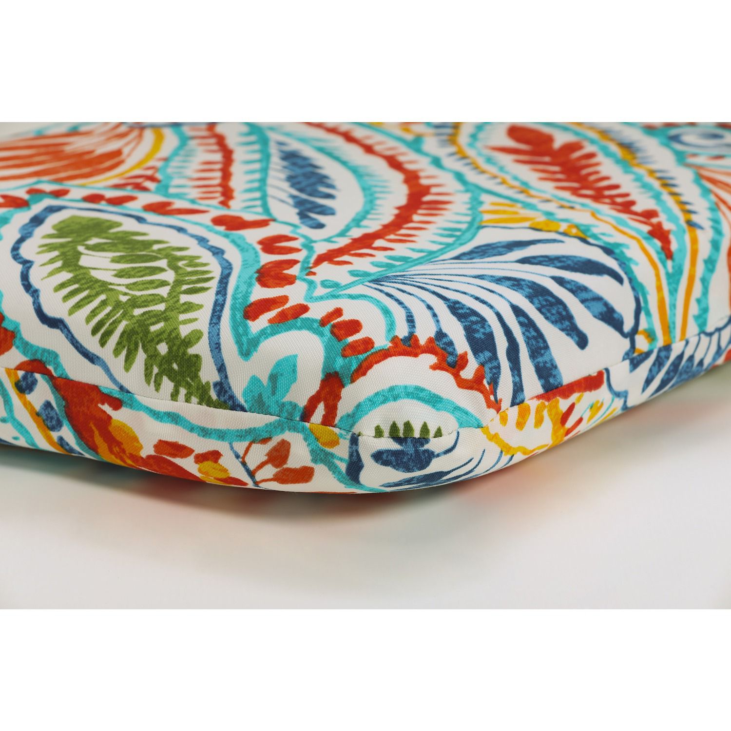 Pillow Perfect Outdoor Sitzkissen – Cabana Streifen Design, Türkis Mit Weißen Bändern, Wasser- & UV-beständig