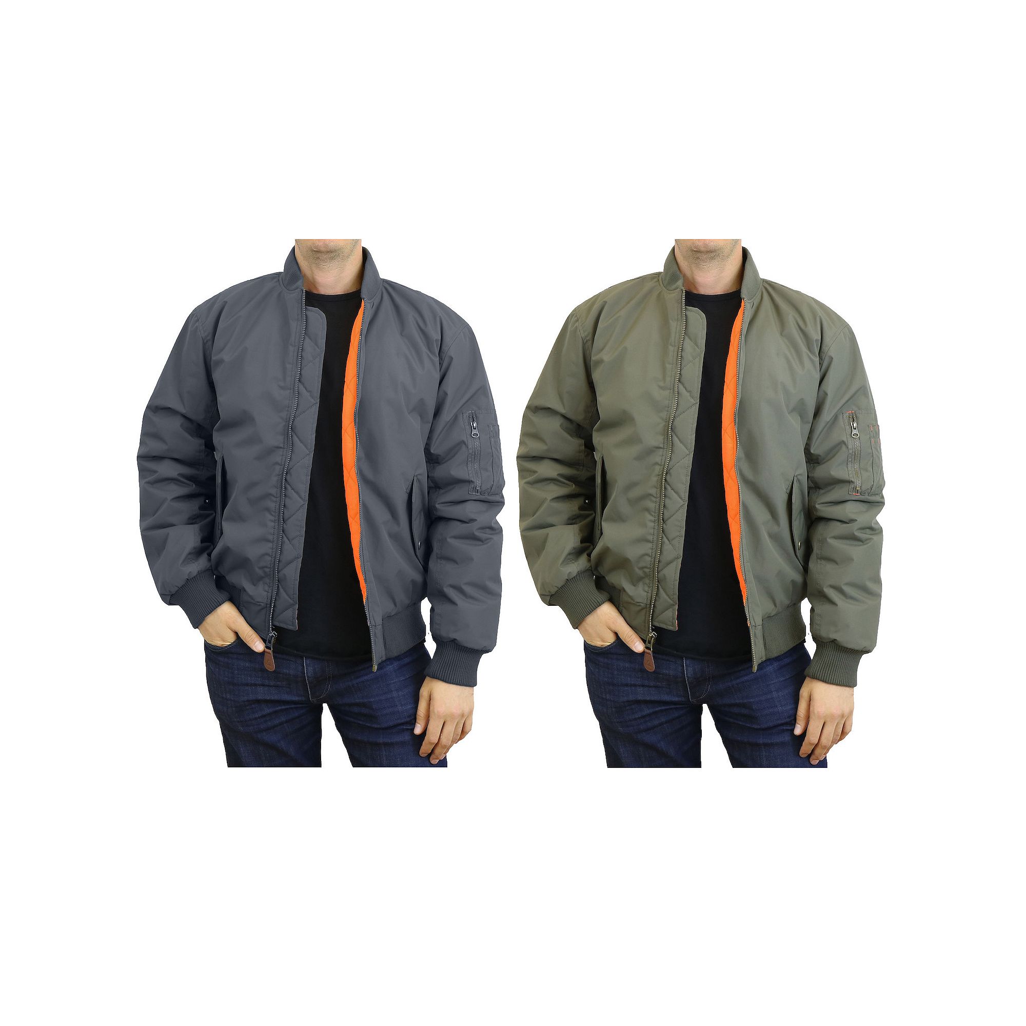 2-Pack Mens Spire by Galaxy Heavyweight MA-1 Flight Jacket, Size: Small, G