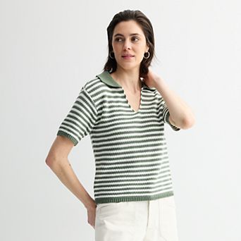 Petite Sonoma Goods For Life® Short Sleeve Collared Sweater