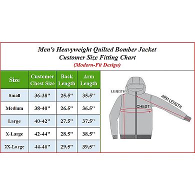 Men's Spire by Galaxy Heavyweight Quilted Bomber Jacket