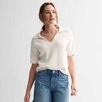 Women's Sonoma Goods For Life® Short Sleeve Collared Sweater