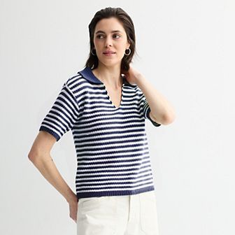 Women's Sonoma Goods For Life® Short Sleeve Collared Sweater