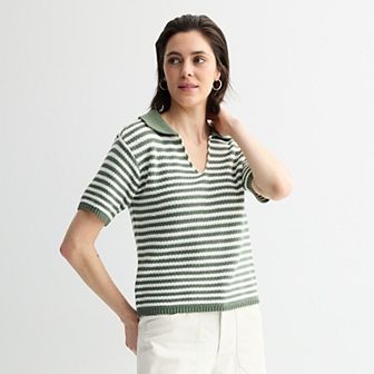 Women's Sonoma Goods For Life® Short Sleeve Collared Sweater