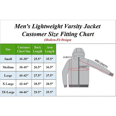 Men's Spire by Galaxy Lightweight Varsity Jacket