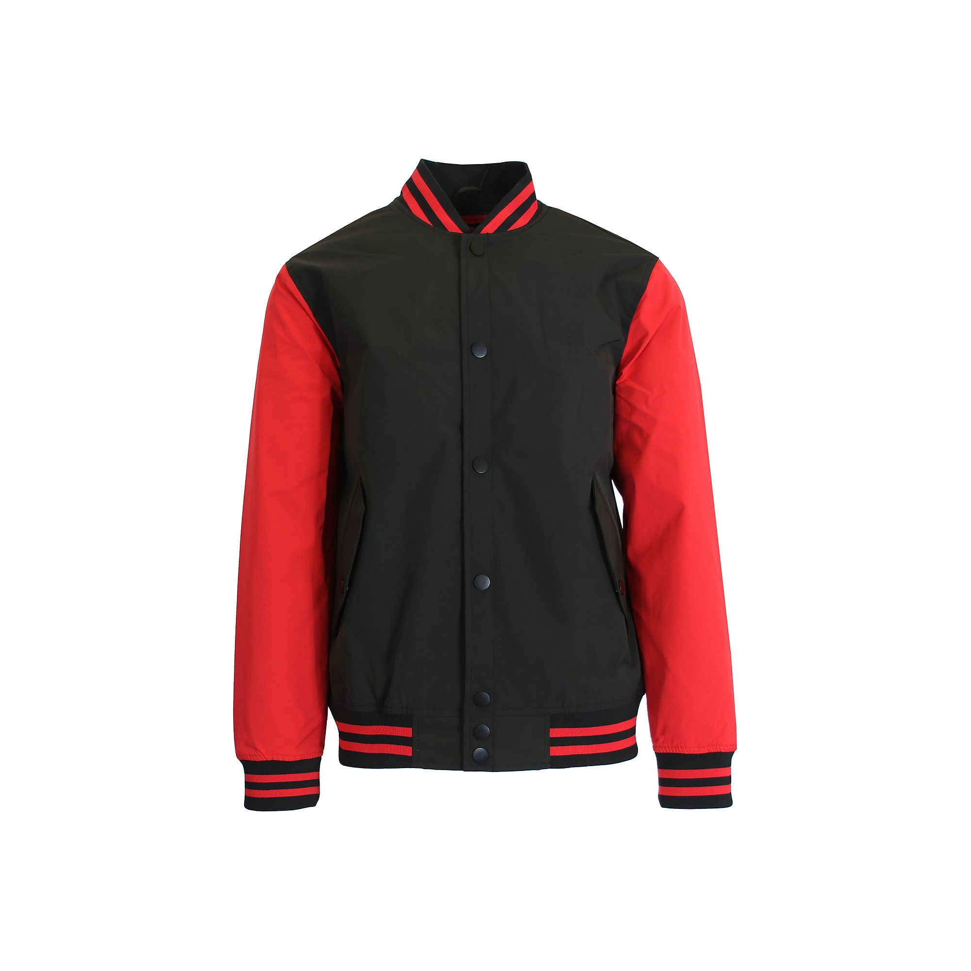 Mens Spire by Galaxy Lightweight Varsity Jacket, Size: Small, Black Red