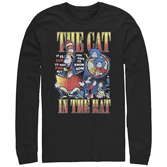 Men's Dr. Seuss The Cat In The Hat Long Sleeve Graphic Tee
