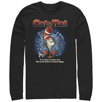 Men's Dr. Seuss The Cat In The Hat It Is Fun To Have Fun Long Sleeve Graphic Tee