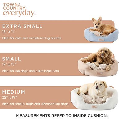 Town & Country Everyday CuddleTown Faux Linen Comfy Cozy Cuddler Pet Bed