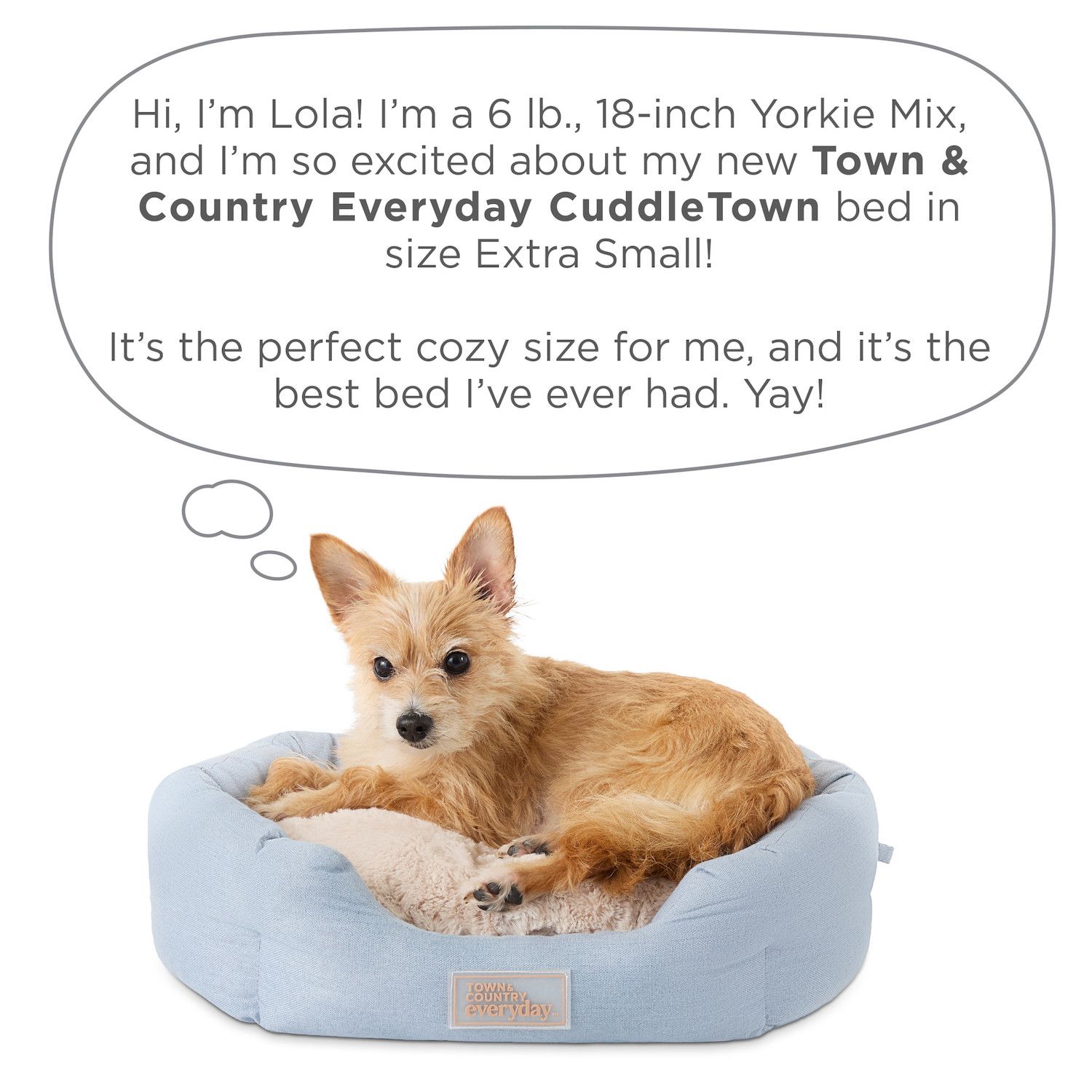 $25 Town & Country CuddleTown Faux Linen Pet Bed
