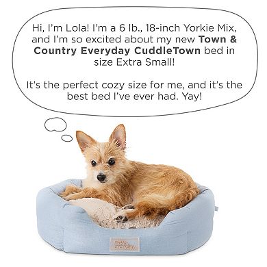 Town & Country Everyday CuddleTown Faux Linen Comfy Cozy Cuddler Pet Bed