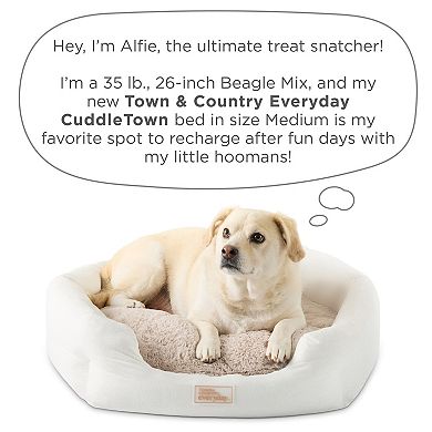 Town & Country Everyday CuddleTown Faux Linen Comfy Cozy Cuddler Pet Bed
