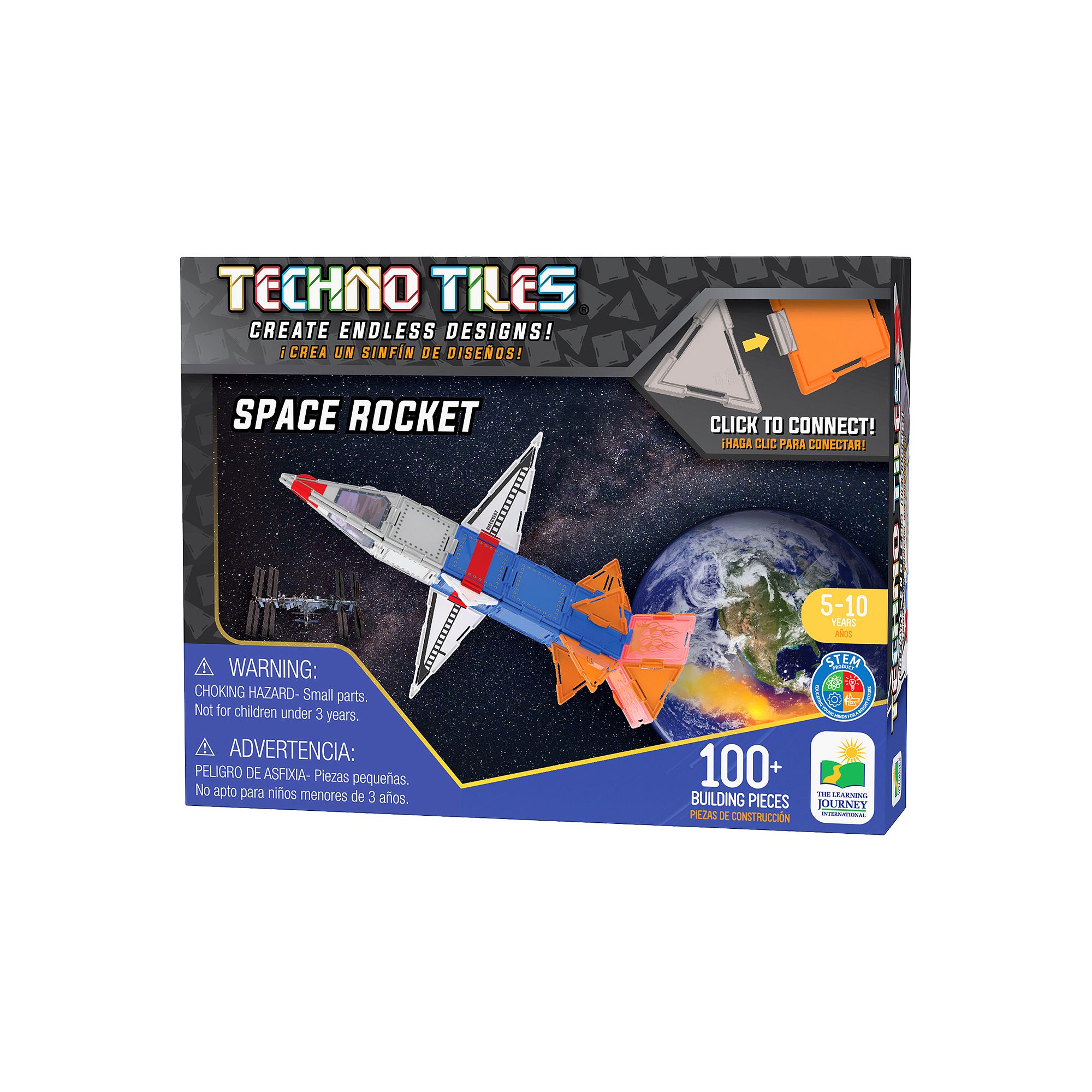 The Learning Journey Techno Tiles - Space Rocket: 100-Piece Building Toy, M