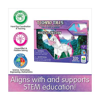 The Learning Journey Techno Tiles - Magical Unicorn: 100-Piece Building Toy