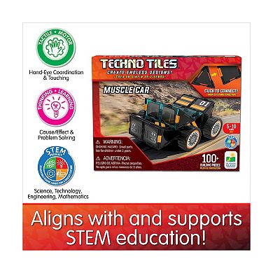 The Learning Journey Techno Tiles - Muscle Car: 100-Piece Building Toy