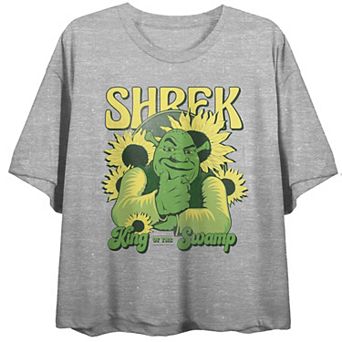 Juniors' Shrek King Of The Swamp Crop Short Sleeve Graphic T-Shirt