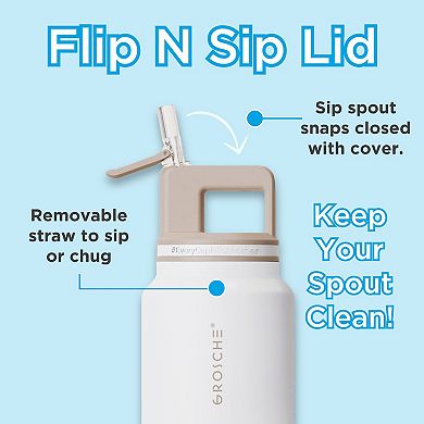 GROSCHE ALPINE Flip 'N Sip 20-oz. and 40-oz. Insulated Water Bottle With Straw 2-pk.