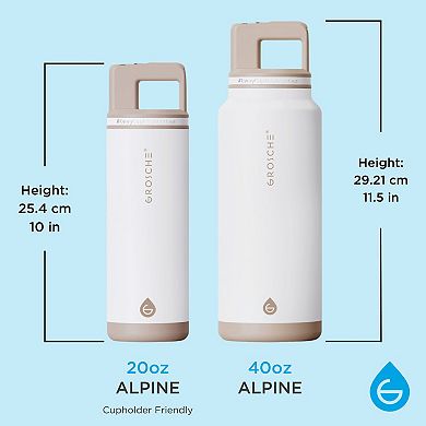 GROSCHE ALPINE Flip 'N Sip 20-oz. and 40-oz. Insulated Water Bottle With Straw 2-pk.