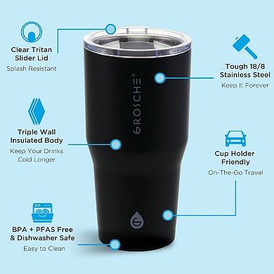 GROSCHE YUKON Insulated Stainless Steel Coffee Tumbler with Slider Lid