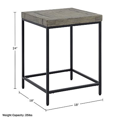 Alaterre Furniture Industrial Modern End Table - Gray