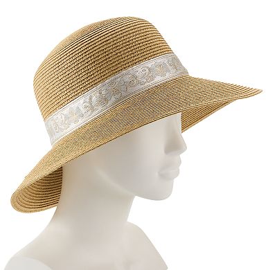Women's Nine West Downbrim Floppy Hat With Ribbon Trim