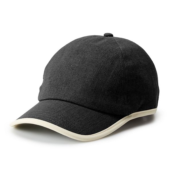 Women's Sonoma Goods For Life® Washed Linen Baseball Cap - Black