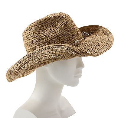 Women's Sonoma Goods For Life® Open Weave Seashell Trim Cowgirl Hat