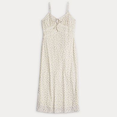 Juniors' Pink Republic Tie Neck Lace Mesh Dress