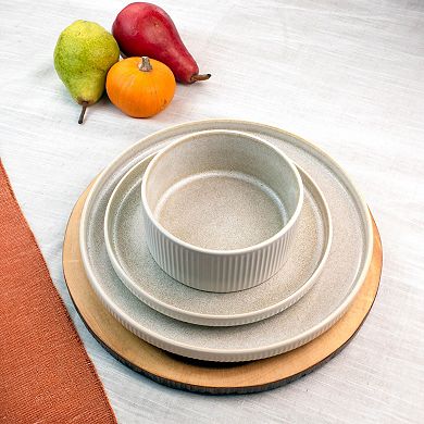 Sango Anderson Reactive Cream Stoneware 12-piece Dinnerware Set
