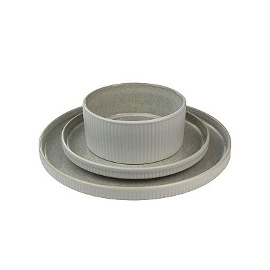 Sango Anderson Reactive Cream Stoneware 12-piece Dinnerware Set