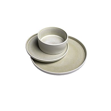 Sango Anderson Reactive Cream Stoneware 12-piece Dinnerware Set