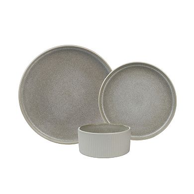 Sango Anderson Reactive Cream Stoneware 12-piece Dinnerware Set