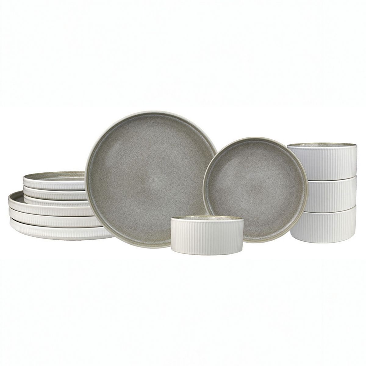 Sango Anderson Reactive Stoneware 12-piece Dinnerware Set - Cream