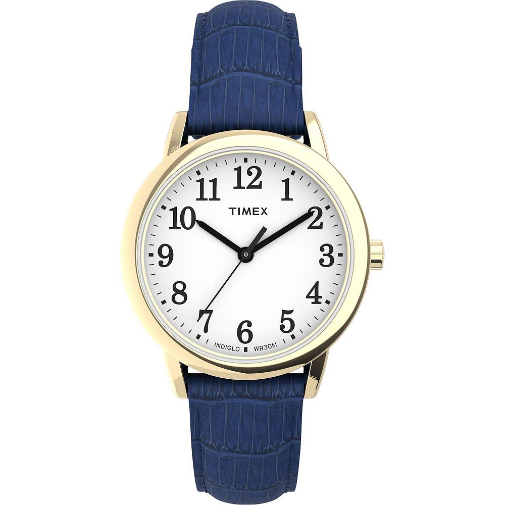 Women's Timex Easy Reader Watch with Leather Strap- Gold/Black main image 1