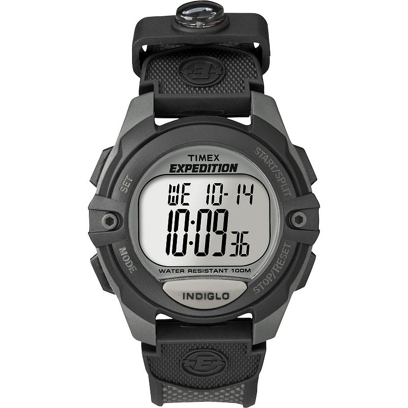 Timex® Men's Expedition Chronograph-Alarm-Timer Resin Strap Digital Watch - T40941JT, Size: Large, Black