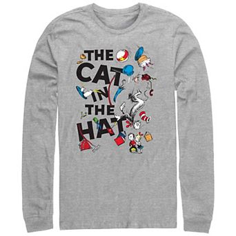 Men's Dr. Seuss The Cat In The Hat Poster Long Sleeve Graphic Tee