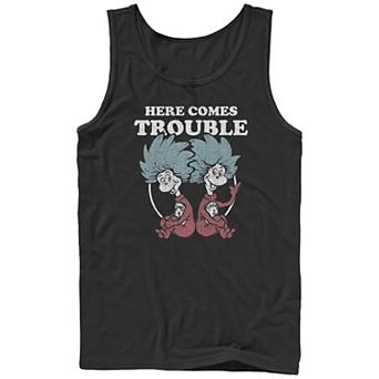 Men's Dr. Seuss Thing 1 And Thing 2 Here Comes Trouble Graphic Tank