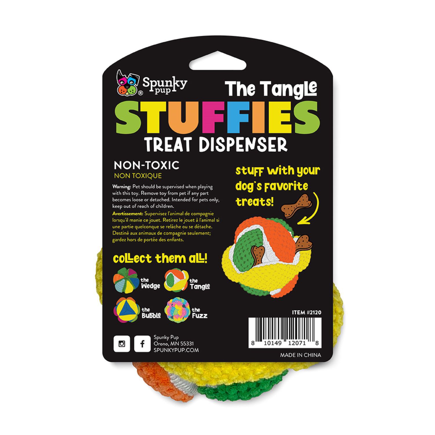 Spunky Pup Stuffies Treat Dispensing The Tangle Plush Toy