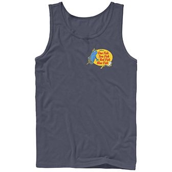 Men's Dr. Seuss One Fish Two Fish Red Fish Blue Fish Graphic Tank