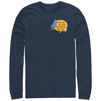 Men's Dr. Seuss One Fish Two Fish Red Fish Blue Fish Long Sleeve Graphic Tee