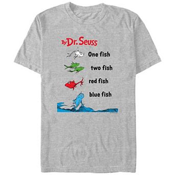 Men's Dr. Seuss One Fish Two Fish Red Fish Blue Fish Cover Graphic Tee
