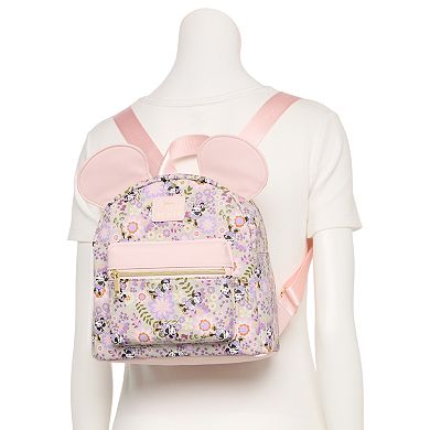 Disney's Minnie Mouse Tossed Digital Printed Floral Mini Backpack with 3D Ears
