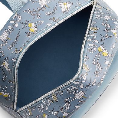Winnie The Pooh Sketchy Floral All Over Print with Metal Badge Mini Backpack