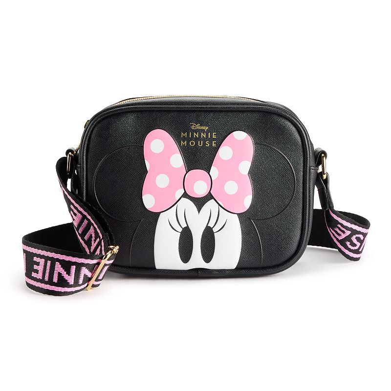 Disney's Minnie Mouse Applique Crossbody Bag, Black