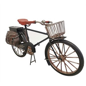 Decorative Metal Model Bicycle With Brown Bags