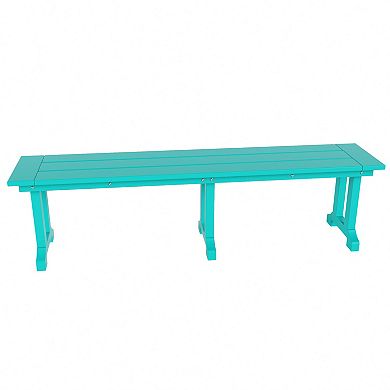 Westintrends 65" Outdoor/patio Trestle Dining Bench