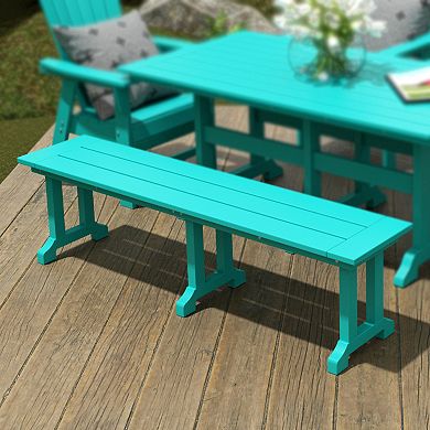 Westintrends 65" Outdoor/patio Trestle Dining Bench