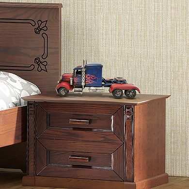 Blue Semi-truck Metal Model