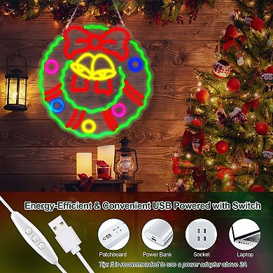 Christmas Wreath LED Neon Sign